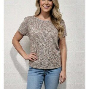 W5 Anthropologie Multicolour Boatneck Short Sleeve Top Medium